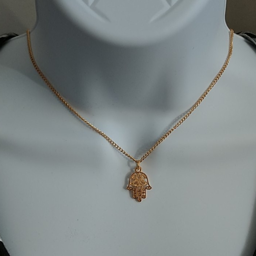 Hamsa necklace 18k  gold plated